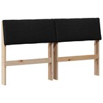 vidaXL Tête de lit capitonnée Noir 140 cm Pin massif
