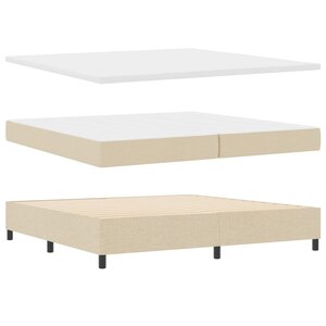 vidaXL Lit à ressorts avec matelas avec LED Crème 200 x 200 cm tissu