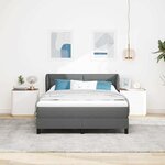 vidaXL Lit à ressorts avec matelas Gris foncé 140 x 200 cm tissu