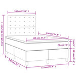 vidaXL Sommier à lattes de lit matelas et LED bleu 120x190 cm tissu