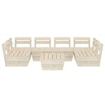 Salon de jardin meuble d'extérieur ensemble de mobilier palette 7 pièces bois d'épicéa imprégné 02_0018506