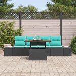 vidaXL Ensemble de salle à manger pour jardin 5 Pièces Noir et Sarcelle