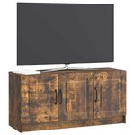 vidaXL Meuble TV Chêne fumé 99 x 34 5 x 47 cm Bois d'ingénierie