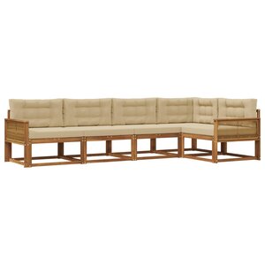 vidaXL Ensemble de canapés d'extérieur 5 pc Naturel et Beige