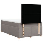 vidaXL Sommier à lattes de lit avec matelas taupe 120x190 cm tissu