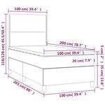 vidaXL Sommier à lattes de lit matelas et LED Bleu foncé 100x200 cm