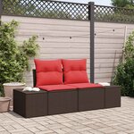 vidaXL Canapé de jardin avec coussin 184 x 62 x 69 cm polyrotin