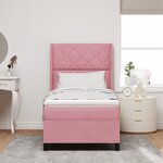 Lit Box Spring vidaXL avec matelas Rose 90x190 cm Velours
