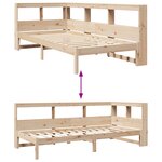 vidaXL Lit bibliothèque sans matelas 100x200 cm bois massif de pin