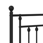 vidaXL Cadre de lit métal sans matelas avec pied de lit noir 90x200 cm