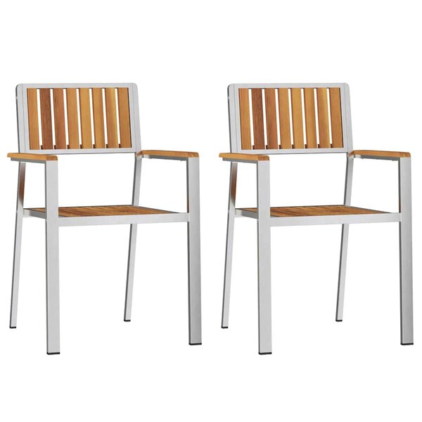 vidaXL Chaisedejardin 2 Pièces Marron 56x54 5x87cm AcaciaMassif