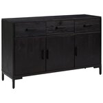 vidaXL Buffet Noir 110x35x70 cm Bois de pin massif