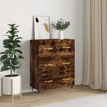vidaXL Buffet chêne fumé 69 5x34x90 cm bois d'ingénierie