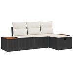 vidaXL Ensemble de canapé de jardin 4 Pièces Noir 55 x 62 x 69 cm