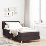 vidaXL Lit à ressorts avec matelas Marron foncé 90 x 200 cm tissu