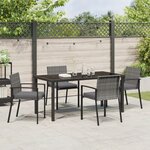 vidaXL Ensemble repas de jardin 5 pièces gris rotin synthétique