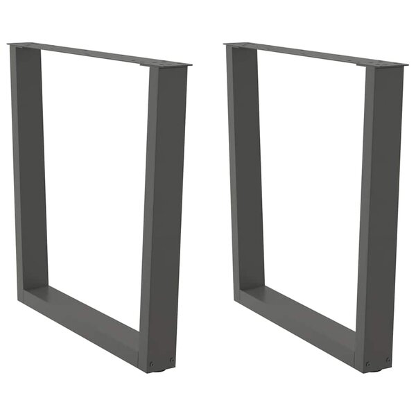 vidaXL Pieds de table à manger en forme de V  2 pièces  anthracite  80 x (72-73 3) cm  acier