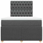 vidaXL Sommier à lattes de lit avec matelas gris foncé 120x190cm tissu