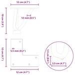 vidaXL Pieds en épingle à cheveux pour table basse 4 pièces Anthracite 10 cm Acier massif