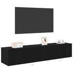 vidaXL Meuble TV mural Montage mural 2 Pièces Chêne noir 80 x 35 x 31 cm