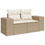 vidaXL Salon de jardin avec coussins 10 Pièces beige résine tressée