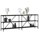 vidaXL Table console Noir 200 x 30 x 75 cm Bois d'ingénierie