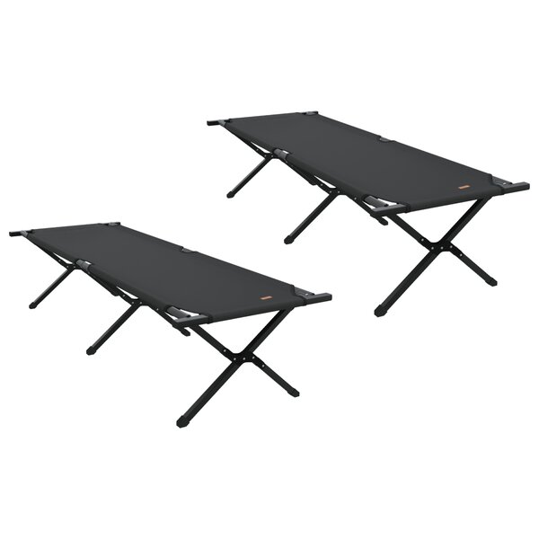 vidaXL Lits de soleil pliants 2 Pièces avec sac de transport Noir Tissu Oxford 600D