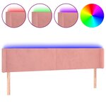 vidaXL Tête de lit à LED Rose 163x16x78/88 cm Velours