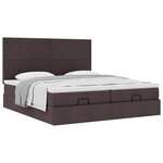 VidaXL Cadre de lit ottoman avec matelas marron foncé 200x200 cm tissu