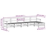 vidaXL Salon de jardin 6 Pièces blanc bois de pin massif