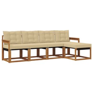 vidaXL Ensemble de canapés d'extérieur 5 pc Naturel et Beige