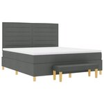 vidaXL Lit à ressorts avec tête de lit Gris foncé 200 x 180 cm tissu