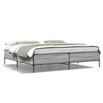 vidaXL Cadre de lit sans matelas sonoma gris 200x200 cm