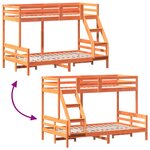 vidaXL Lit superposé sans matelas 80x200/120x200 cm bois massif
