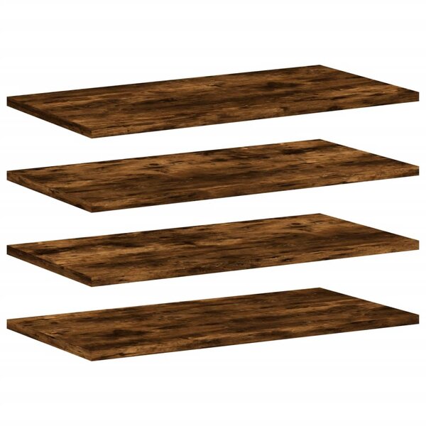 vidaXL Étagères murales 4 Pièces chêne fumé 60x20x1 5cm bois d'ingénierie