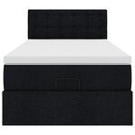vidaXL Cadre de lit ottoman avec matelas noir 80x200 cm tissu