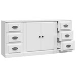 vidaXL Buffets 3 Pièces Blanc Bois d'ingénierie