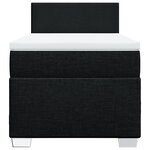 vidaXL Sommier à lattes de lit avec matelas Noir 90x190 cm Tissu