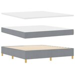 vidaXL Lit à Ressorts avec matelas Gris clair 180 x 200 cm tissu