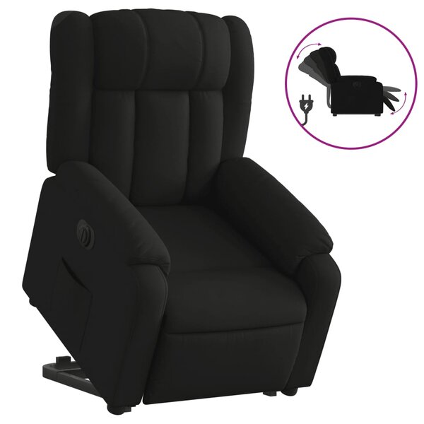 vidaXL Fauteuil inclinable électrique noir tissu
