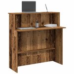 vidaXL Bureau de réception vieux bois 100x50x103 5cm bois d'ingénierie