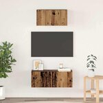 vidaXL Ensemble meuble TV 2 Pièces Bois ancien 80 x 30 x 30 cm