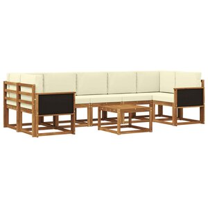 vidaXL Ensemble de canapés d'extérieur 6 pc Naturel et Crème