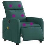 vidaXL Fauteuil de massage inclinable électrique Vert foncé Tissu