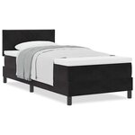 Lit coffre vidaXL avec matelas Noir 100x200 cm Velours