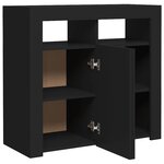 vidaXL Buffet avec lumières LED noir 80x35x75 cm