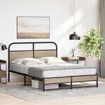 vidaXL Cadre de lit sans matelas 120x190 cm chêne fumé bois ingénierie