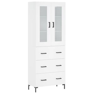 vidaXL Buffet haut Blanc 69 5x34x180 cm Bois d'ingénierie