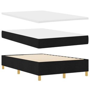 vidaXL Lit à ressorts avec matelas Noir 120 x 190 cm tissu