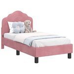 vidaXL Cadre de lit pour tout-petit avec tête de lit Rose 70 x 140 cm